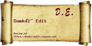 Damkó Edit névjegykártya